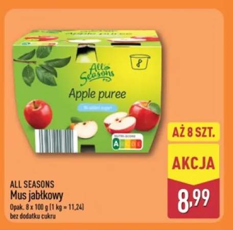 Mus jabłkowy All Seasons 8-pak