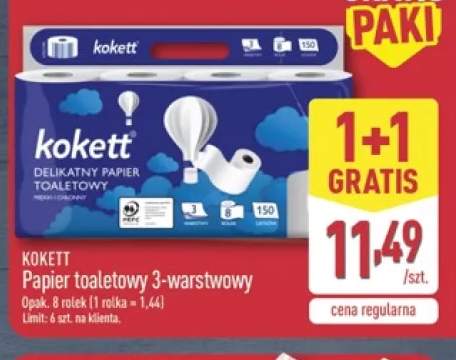 Papier toaletowy 3-warstwowy Kokett 8-pak