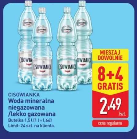 Woda mineralna niegazowana Cisowianka +1 wariant