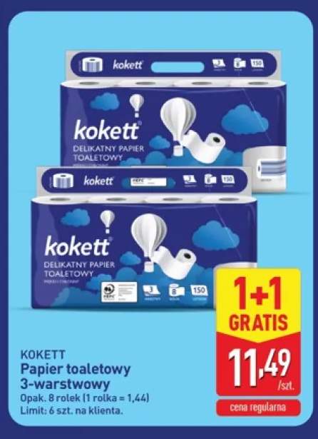 Papier toaletowy 3-warstwowy Kokett 8-pak