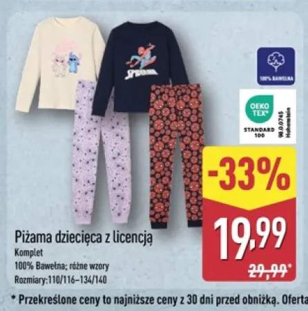 Piżama dziecięca z licencją