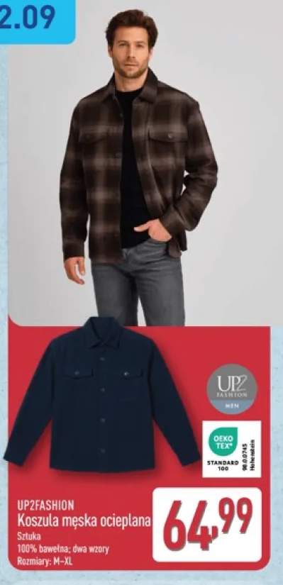 Koszula męska ocieplana UP2FASHION