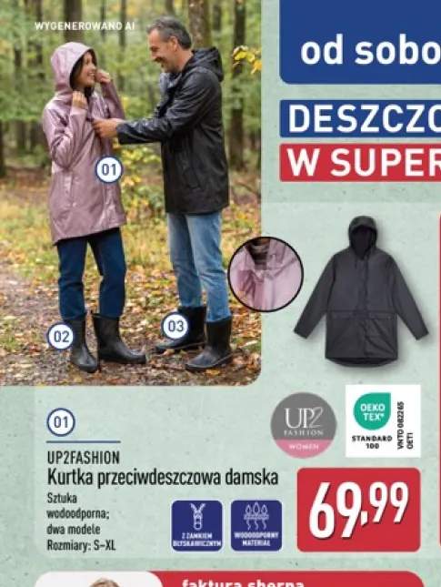 Kurtka przeciwdeszczowa damska UP2FASHION