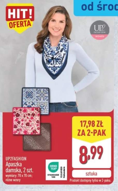 Apaszka damska UP2FASHION 2-pak 70x70 cm