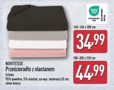 Prześcieradło z elastanem NOVITESSE 140-160x200 cm +1 wariant