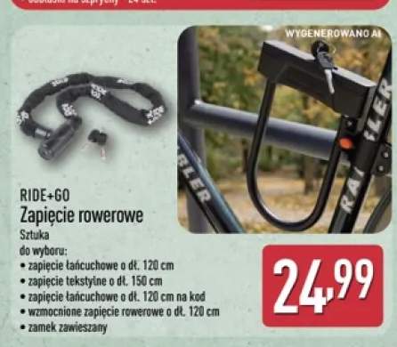 Zapięcie rowerowe łańcuchowe Ride+Go 120 cm +4 warianty