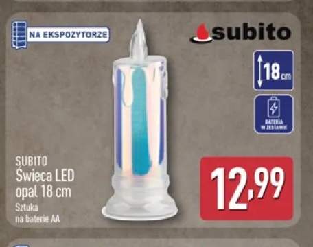 Świeca LED opal Subito 18 cm