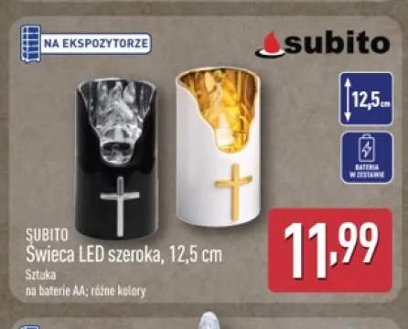 Świeca LED szeroka Subito 12,5 cm