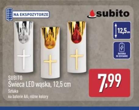 Świeca LED wąska Subito 12,5 cm