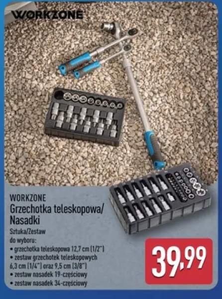 Grzechotka teleskopowa 12,7 cm (1/2'') Workzone +3 warianty