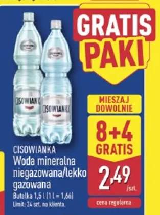 Woda mineralna niegazowana Cisowianka +1 wariant