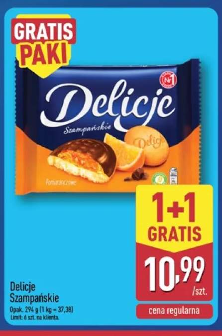Biszkopty Delicje Szampańskie pomarańczowe