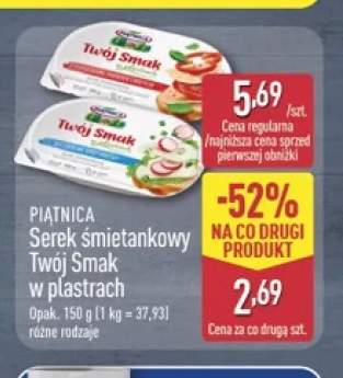 Serek śmietankowy Twój Smak w plastrach z suszonymi pomidorami i bazylią Piątnica +1 wariant