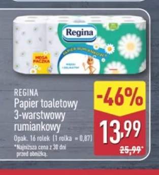 Papier toaletowy 3-warstwowy rumiankowy Regina 16-pak