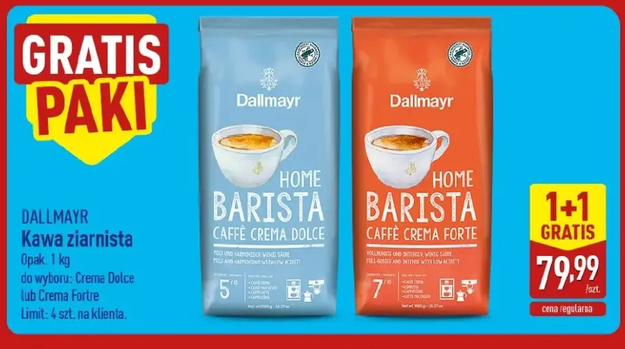 Kawa ziarnista Dallmayr Home Barista Caffè Crema Dolce +1 wariant