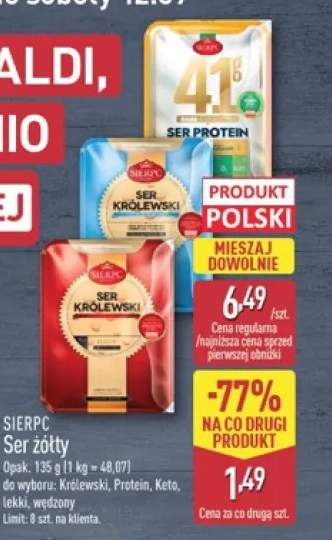 Ser żółty w plastrach Królewski Sierpc +4 warianty