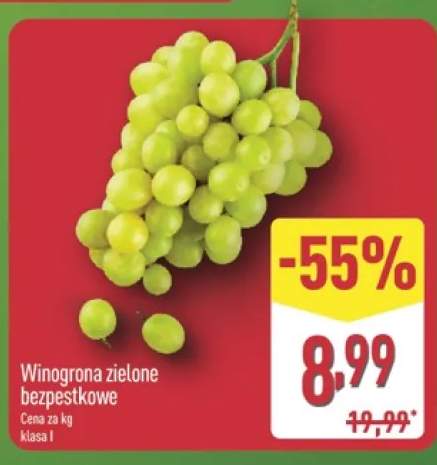 Winogrona zielone bezpestkowe