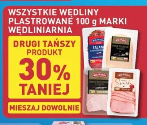 Wędliny plastrowane 100 g marki Wędliniarnia +4 warianty