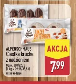Ciastka kruche z nadzieniem Linzer Stangen Alpenschmaus +1 wariant