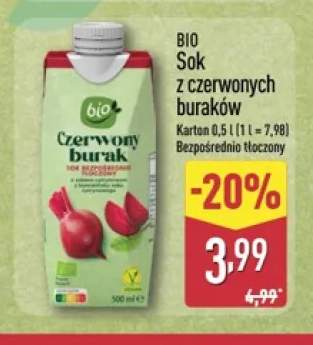 Sok z czerwonych buraków bezpośrednio tłoczony Bio