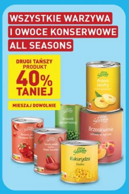 Warzywa i owoce konserwowe All Seasons +6 wariantów