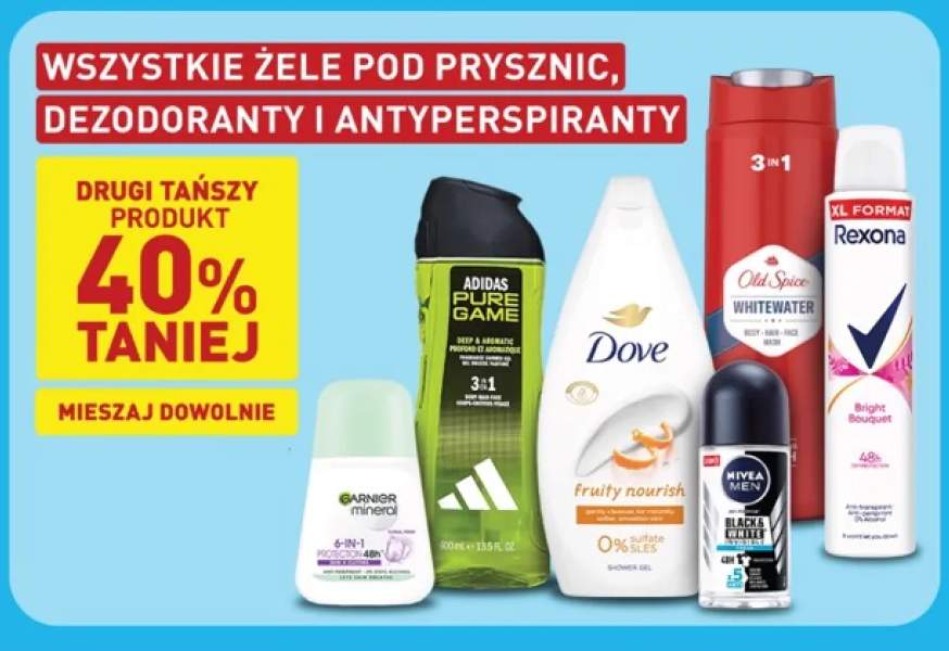 Żele pod prysznic, dezodoranty i antyperspiranty +6 wariantów