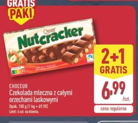 Czekolada mleczna z całymi orzechami laskowymi Choceur