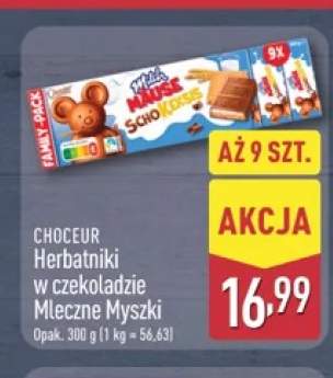 Herbatniki w czekoladzie Mleczne Myszki 9-pak Choceur