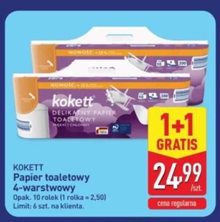 Papier toaletowy 4-warstwowy 10-pak Kokett