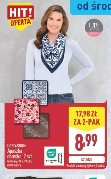 Apaszka damska 2-pak 70x70 cm Up2fashion