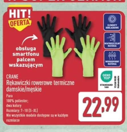 Rękawiczki rowerowe termiczne damskie/męskie Crane