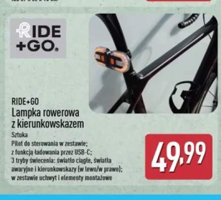 Lampka rowerowa z kierunkowskazem Ride+Go