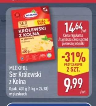 Ser Królewski z Kolna w plastrach Mlekpol