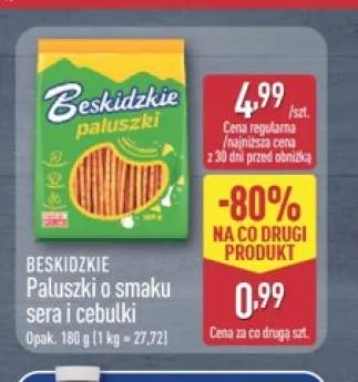 Paluszki o smaku sera i cebulki Beskidzkie