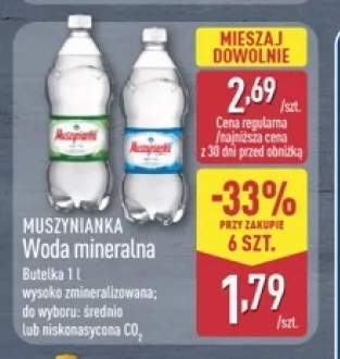 Woda mineralna gazowana Muszynianka średnionasycona CO2 +1 wariant