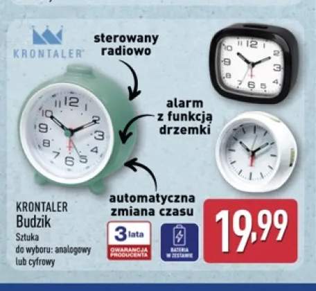 Budzik analogowy Krontaler +1 wariant