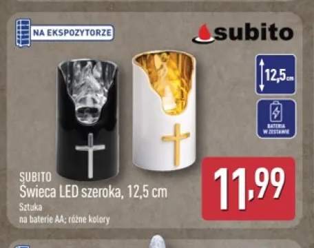 Świeca LED szeroka 12,5 cm Subito
