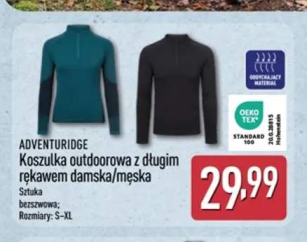 Koszulka outdoorowa z długim rękawem damska/męska Adventuridge