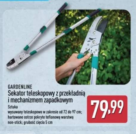 Sekator teleskopowy z przekładnią i mechanizmem zapadkowym Gardenline