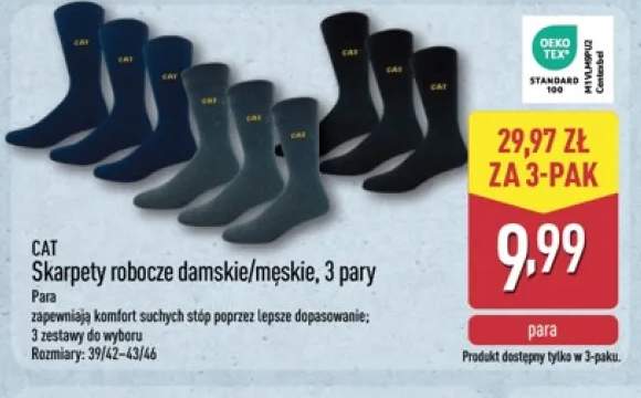 Skarpety robocze damskie/męskie CAT 3-pak