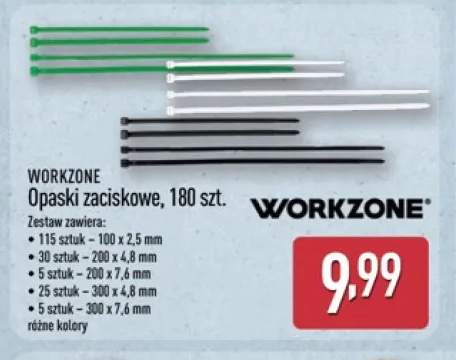 Opaski zaciskowe 180 szt. Workzone