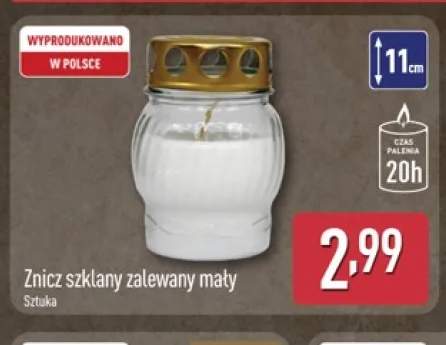 Znicz szklany zalewany mały