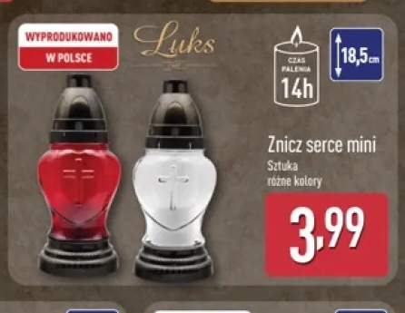 Znicz serce mini Luks