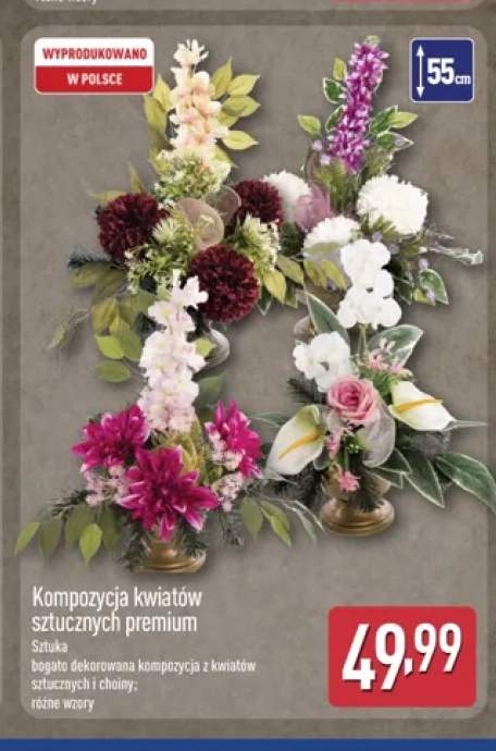 Kompozycja kwiatów sztucznych premium