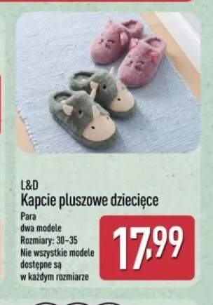 Kapcie pluszowe dziecięce L & D