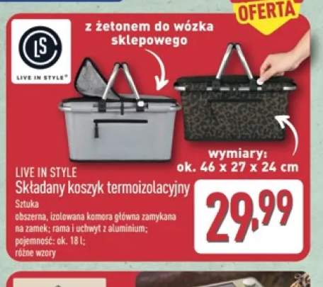 Składany koszyk termoizolacyjny Live In Style