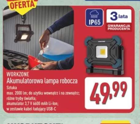 Akumulatorowa lampa robocza Workzone