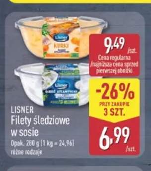 Filety śledziowe w sosie kurki Lisner +1 wariant