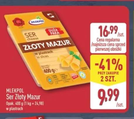 Ser Złoty Mazur w plastrach Mlekpol