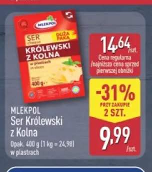Ser Królewski z Kolna w plastrach Mlekpol